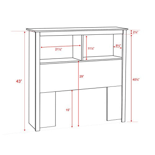 Prepac King Bookcase Headboard, Black A905