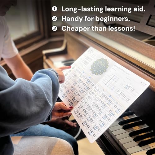 Guitar Chords Chart - Laminated Theory Cheat Sheet for Guitar, 8x8 S112
