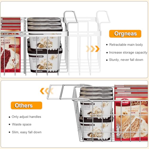 Chest Freezer Organizer Bins, Expandable Metal Wire Storage with Removable Dividers, 2 Pack K241