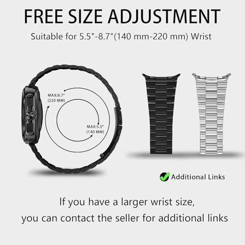 Solid Stainless Steel Band Compatible Samsung Galaxy Watch Ultra 47mm with PC Case V87443