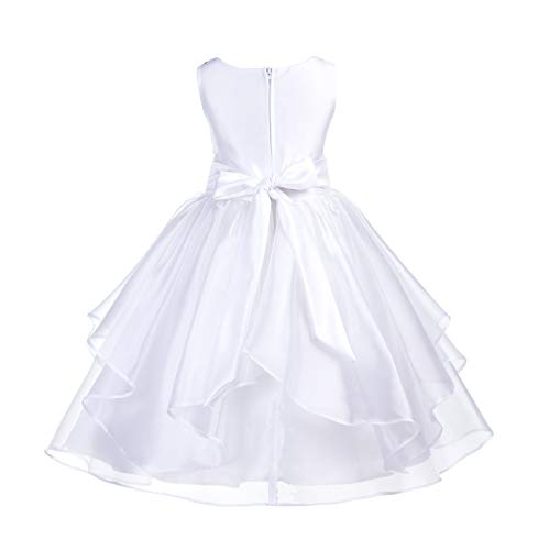 ekidsbridal Asymmetric Ruffled Organza Sequin Flower Girl Dress Y401563