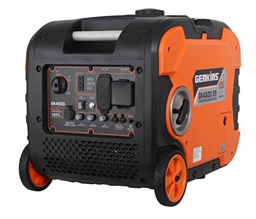 4500 Watt Portable Inverter Generator Gas Powered Ultra Quiet RV Ready Camper Friendly…