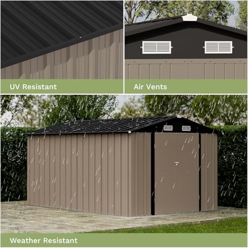 Patiowell 3 x 3 FT Outdoor Storage Shed with Sloping Roof, Grey F27529