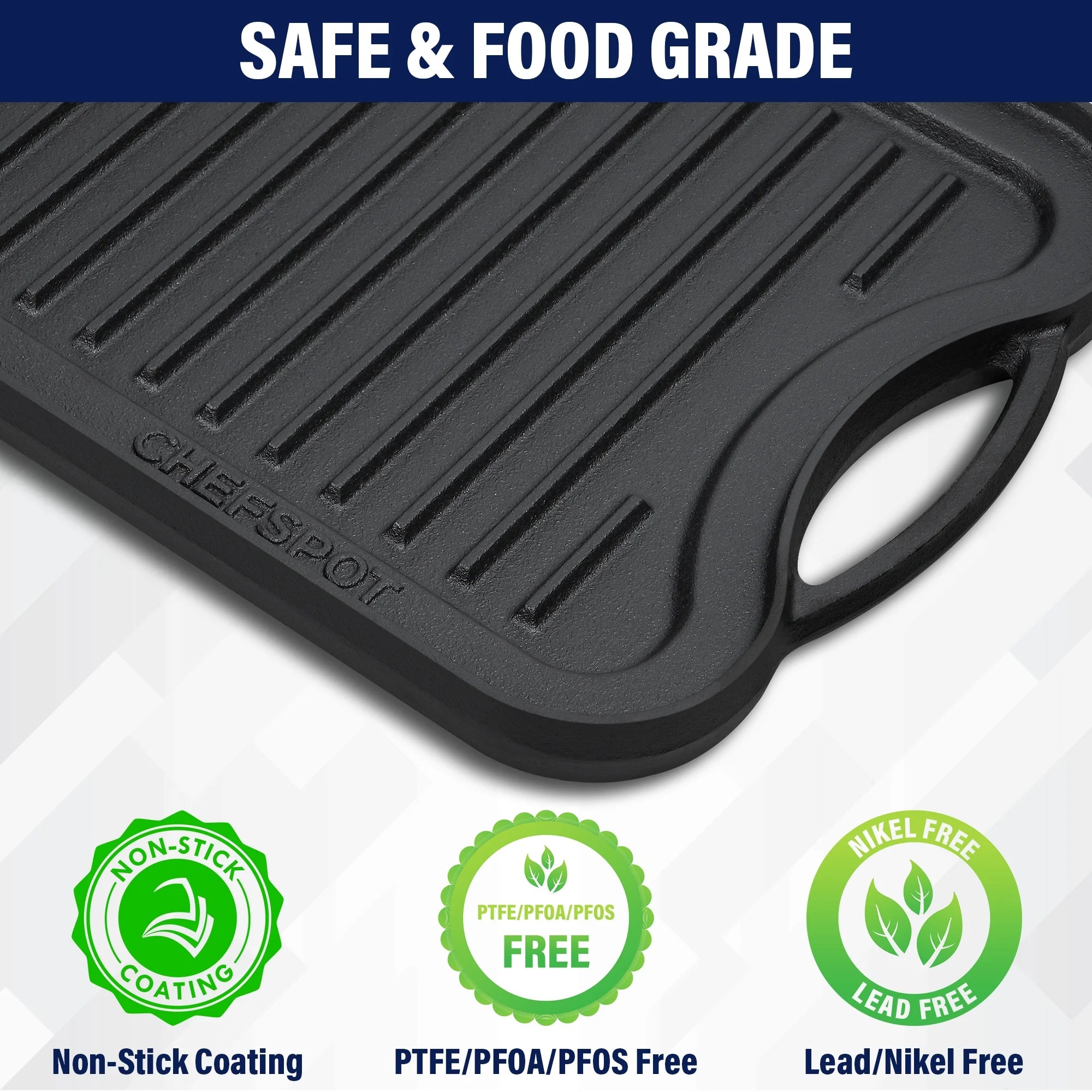CHEFSPOT Preseasoned Cast Iron Reversible Griddle Plate Pan Y665