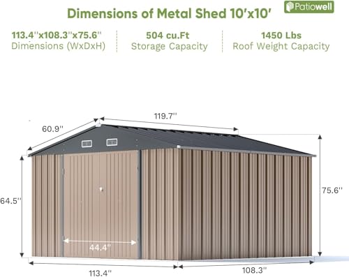 Patiowell 3 x 3 FT Outdoor Storage Shed with Sloping Roof, Grey F27529