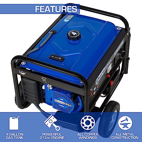 DuroMax XP4400E 4400 Watt Gas Powered Portable Generator, Electric Start, RV Ready R854
