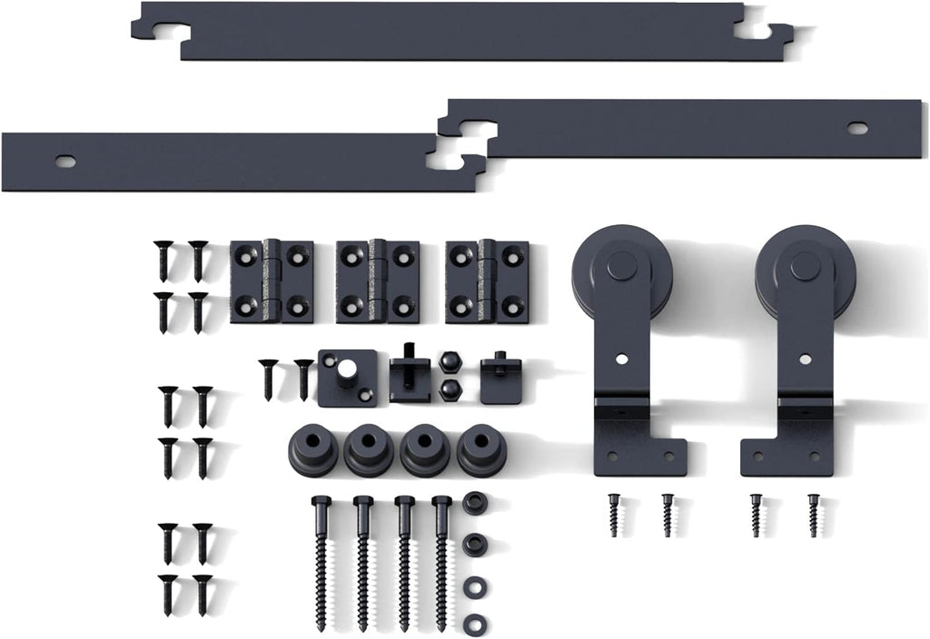 Bi-Folding Sliding Barn Door Hardware Kit Heavy Duty for 2 Doors J841248