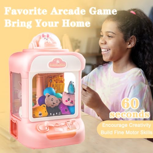 Kids Claw Machine with Lights and Sound, Includes 10 Plush (Pink) X399554