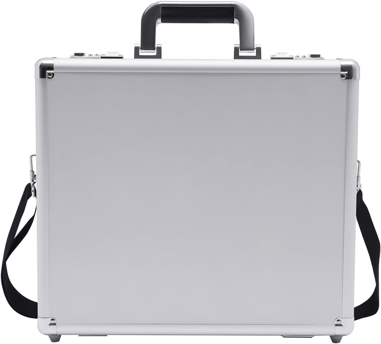 Aluminum Attache Case with Combination Lock, 15 x 13 x 4.3 Inch, Silver W584698