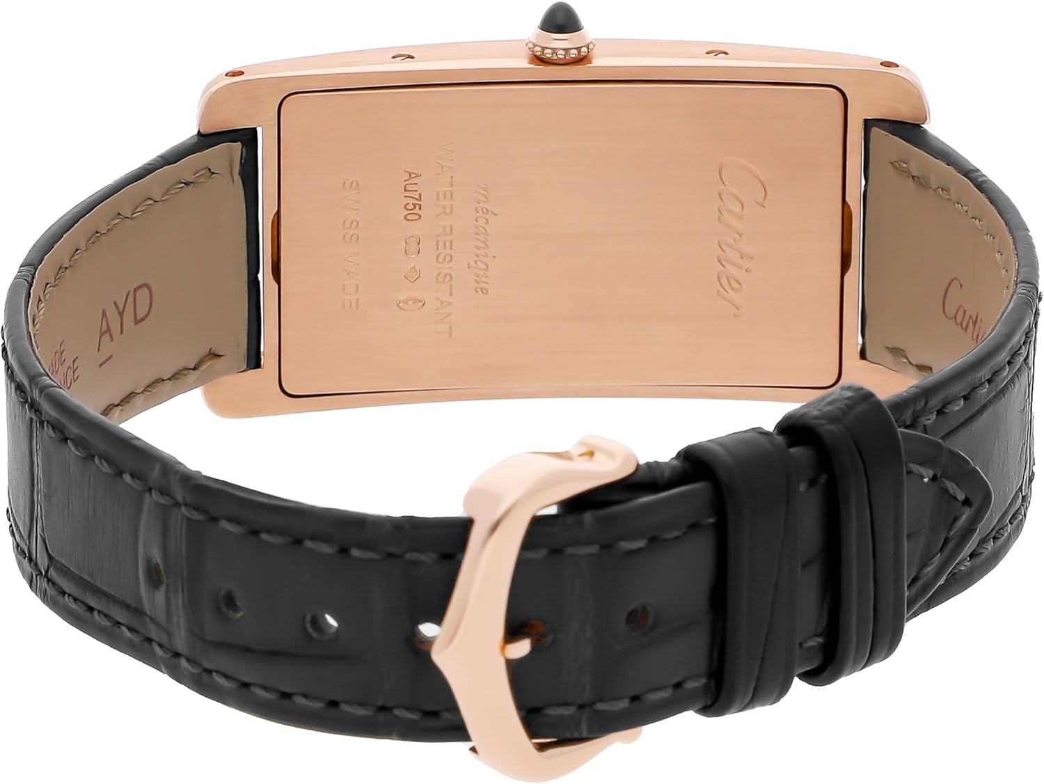 Cartier Tank Manual Wind Black Dial Watch WGTA0025 Pre-Owned N757889