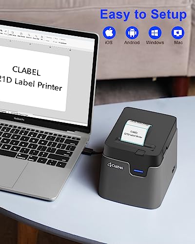 CLABEL 221D Bluetooth Barcode Label Printer 2 Inch Desktop Thermal Label Maker G138