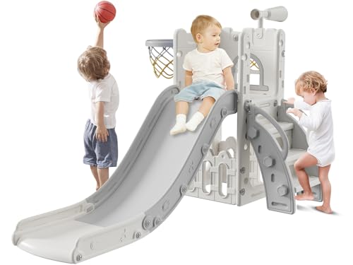 Toddler Slide,Kids Slide Playset for Toddler,Indoor Outdoor Slide Toddler Playset with Storage Space and Non-Slip Steps,Gifts for Boys and Girls 1-3 Years (Blue Yellow)