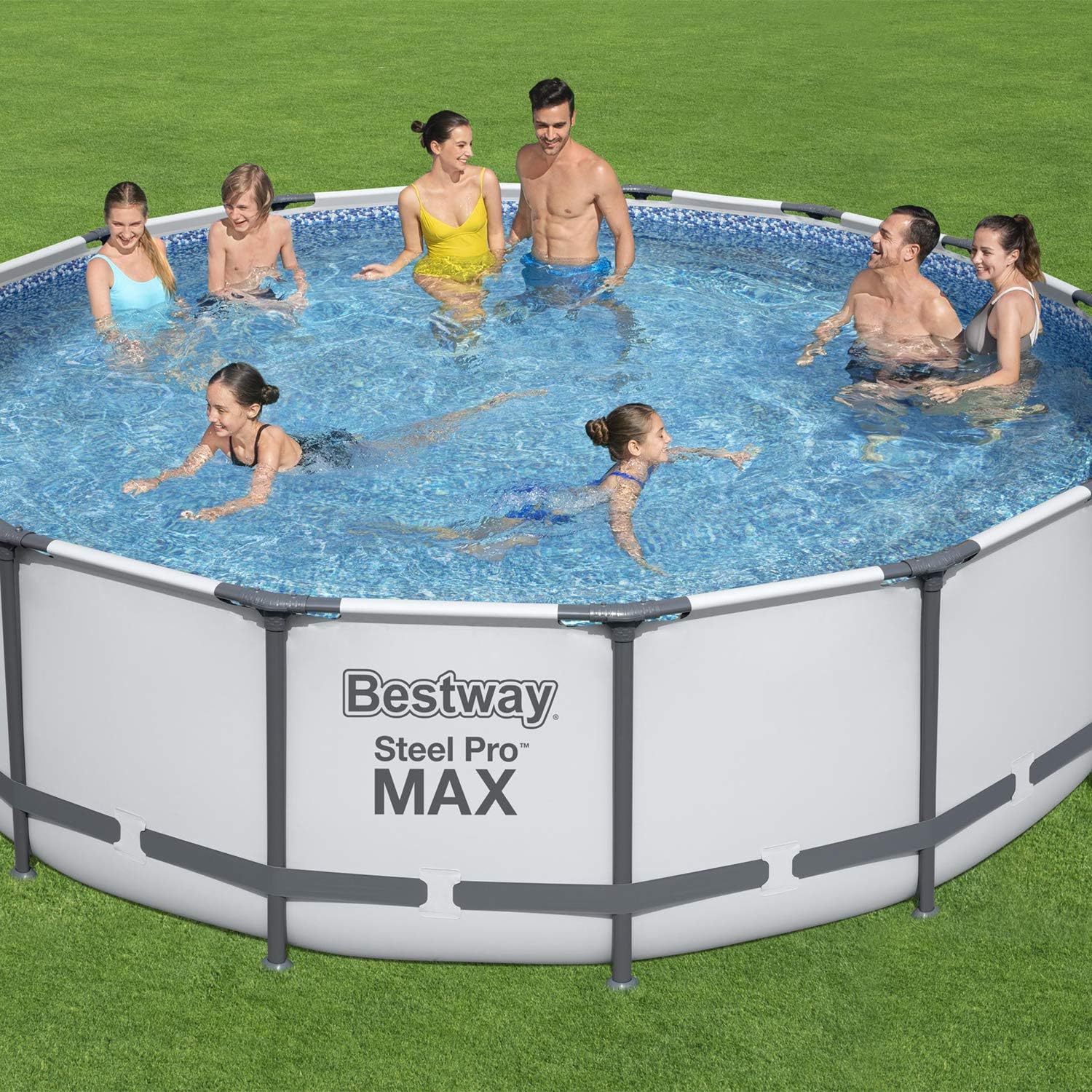 Bestway Steel Pro MAX 16 x 4 Foot Above Ground Round Swimming Pool Set G978