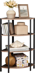 JOIN IRON 4-Tier Corner Bookshelf Stand, Modern Industrial Ladder Shelf, Storage Organizer Bookcase, Display Rack Shelves for Small Spaces, Living Room, Kitchen, Office.Corner Plant Stand.