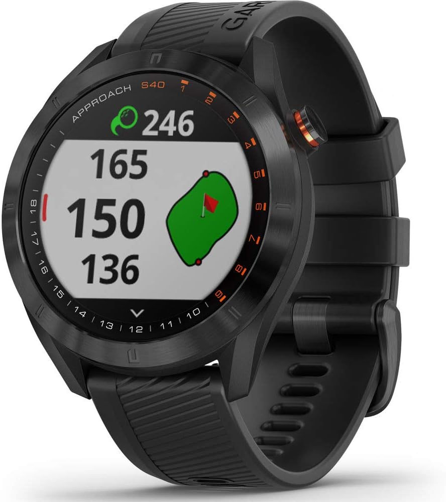 Garmin Approach S40 GPS Golf Smartwatch, Touchscreen, Black D66303