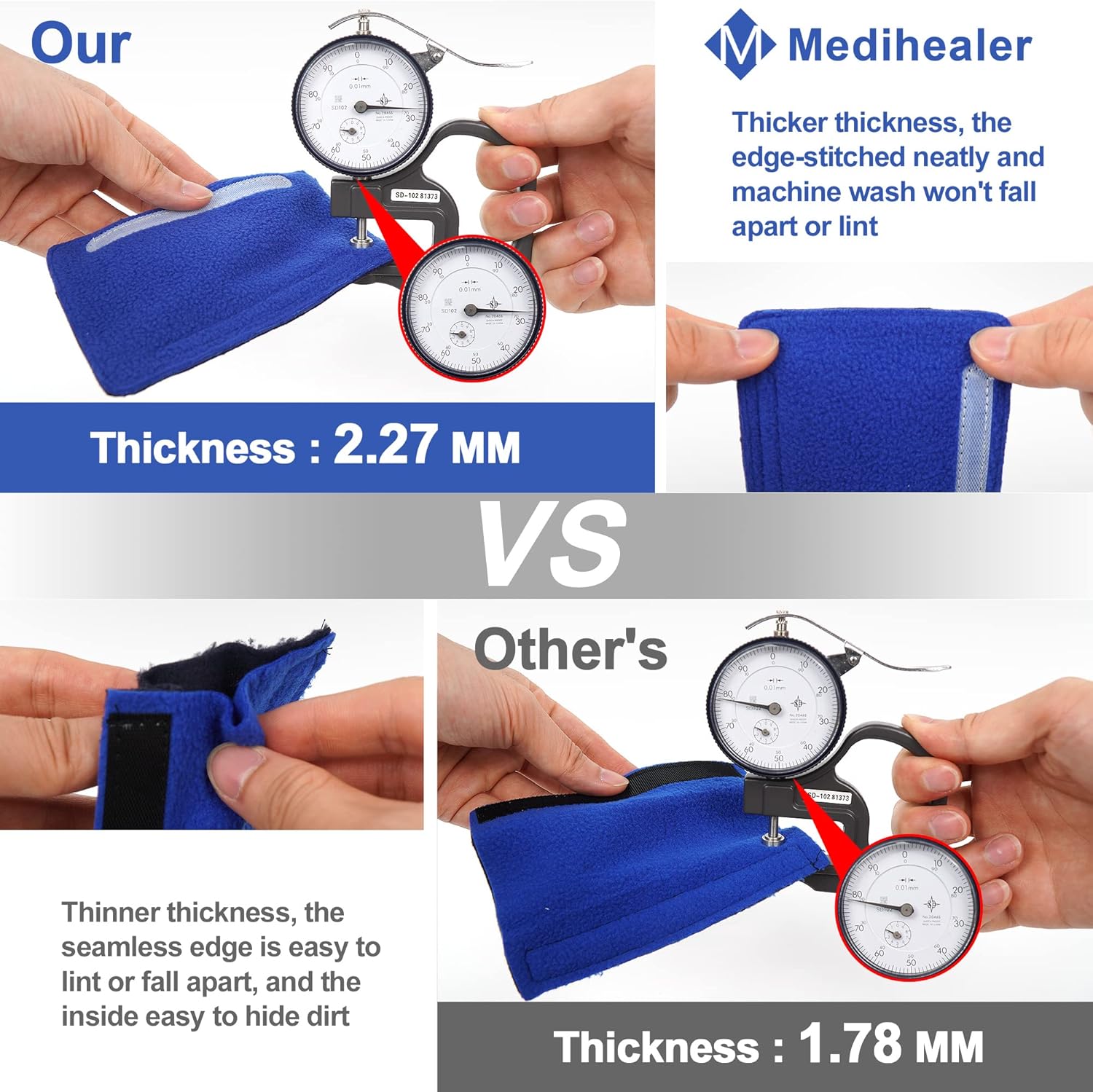 Medihealer CPAP Headgear Strap Covers, Soft Fleece Pads, 8 Pack M9594