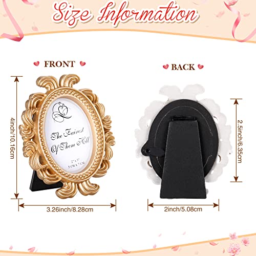 Vicenpal 20 Pieces Vintage Resin Picture Frames Antique Photo Frame Baroque Oval Mini Frame Table Top Display Black K3894