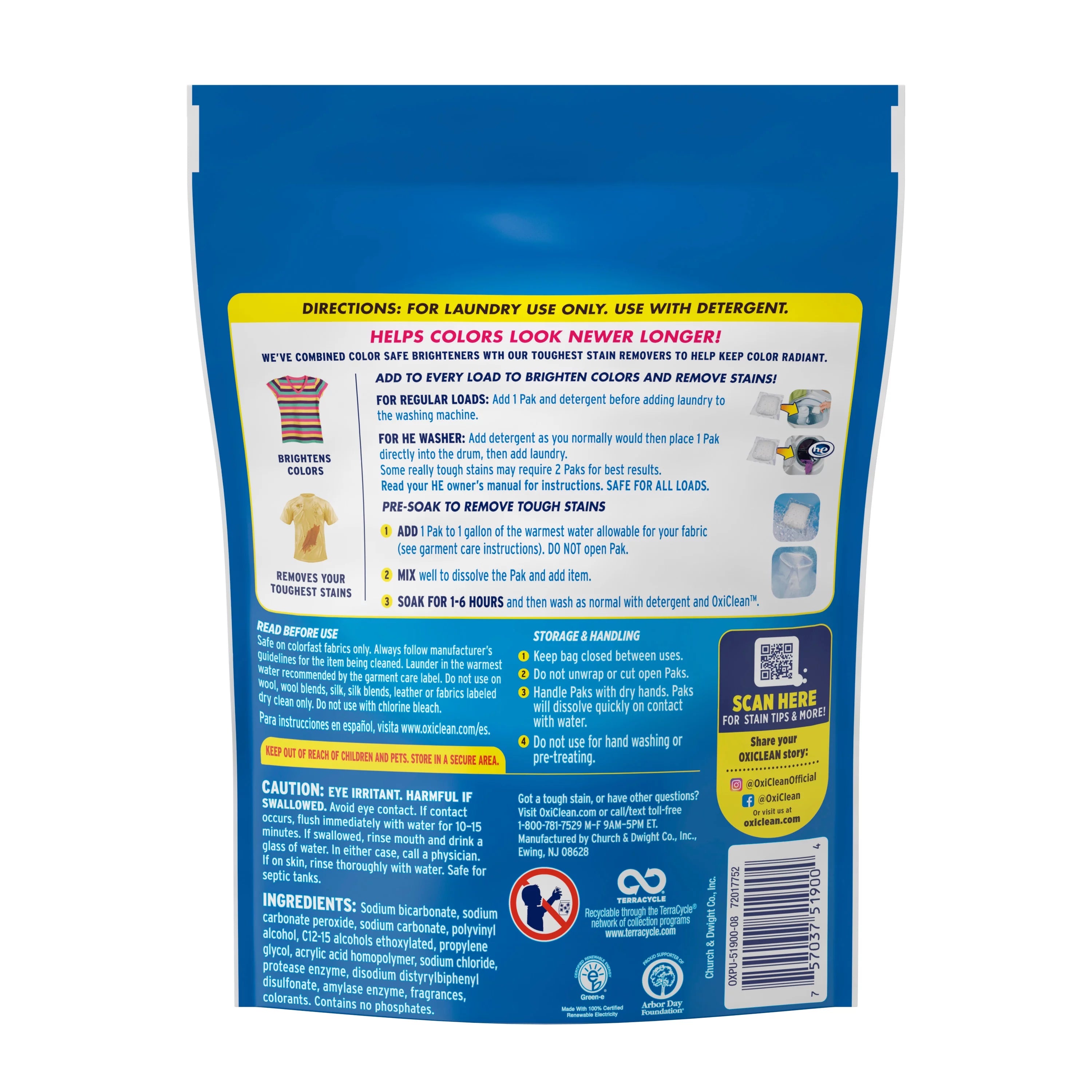 OxiClean Color Boost Laundry Brightener & Stain Remover Power Paks, 10 Count B967