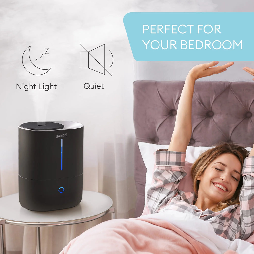 Geniani Ultrasonic Top-Fill Cool Mist 2-in-1 Humidifier & Diffuser, White Q92054