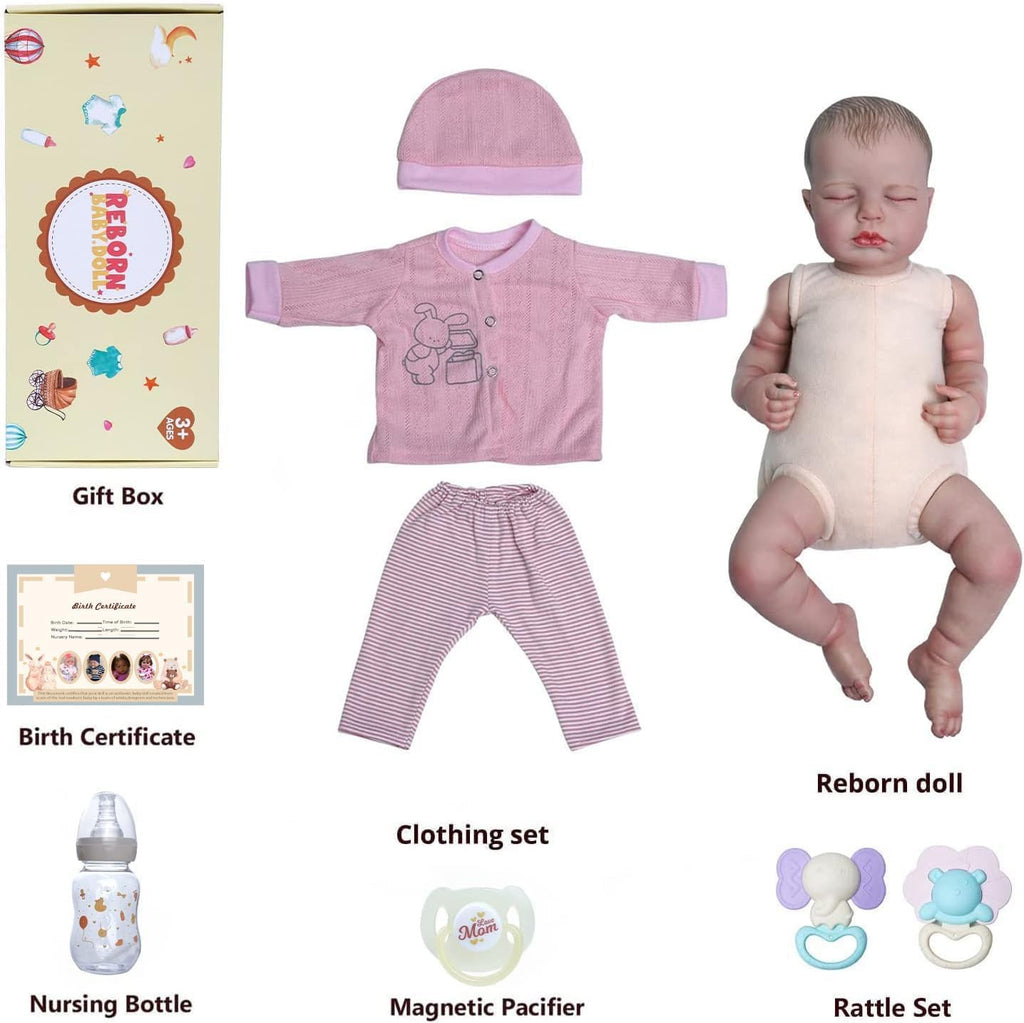 BABESIDE Lifelike Reborn Baby Doll Girl 18 Inch Soft Body Realistic Newborn K6260