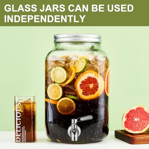 2 Gallon Glass Beverage Dispenser with Stand and Lid T38866