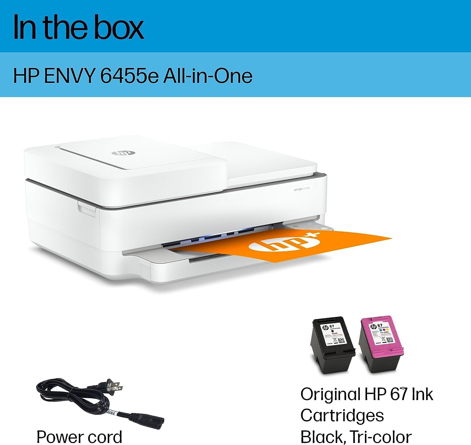 HP Envy 6455e Wireless Color All-in-One Printer (Renewed Premium), White H7747