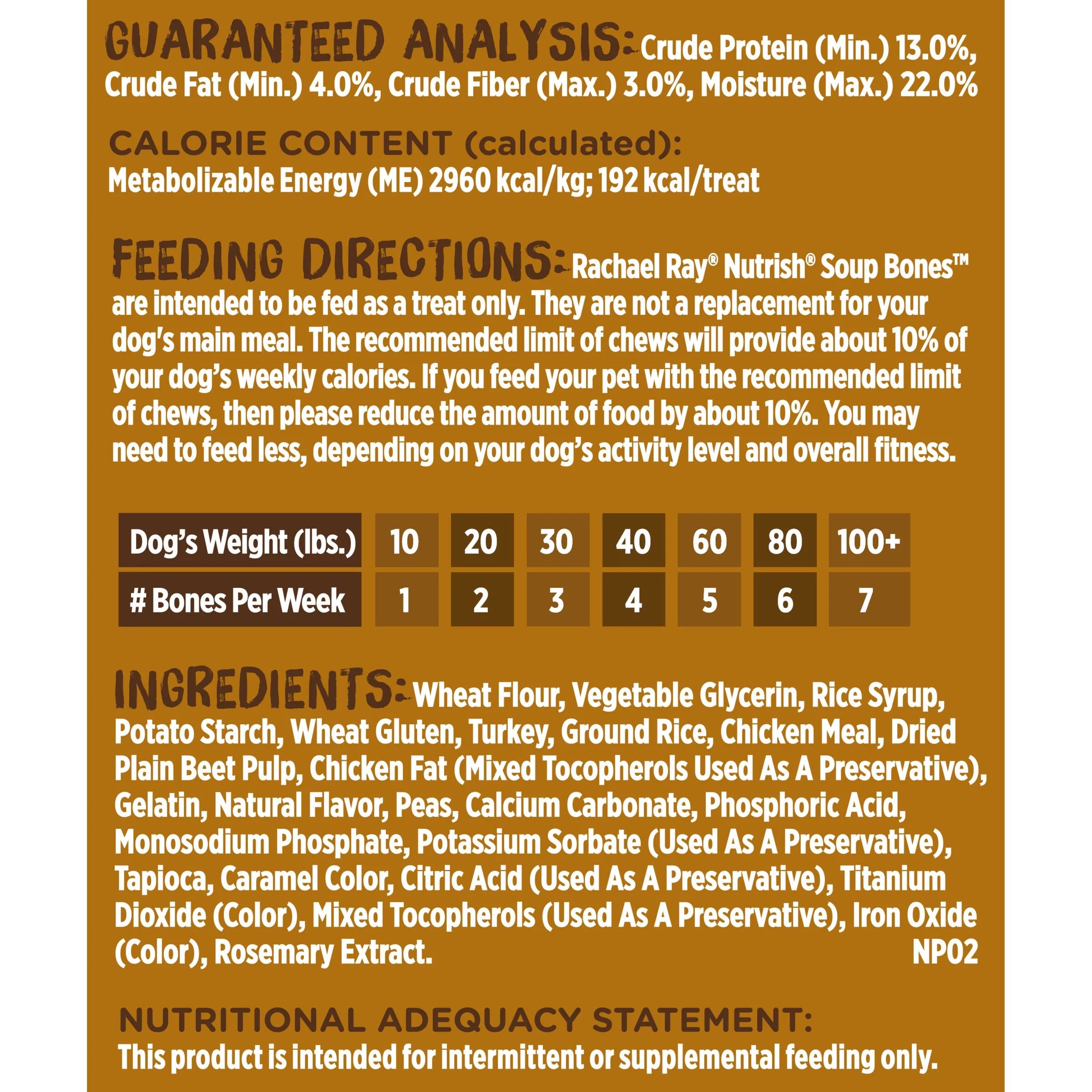 Rachael Ray Nutrish Soup Bones Dog Chews with Real Turkey & Rice O475080