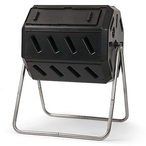 FCMP Outdoor IM4000 Dual Chamber Tumbling Composter, 37 Gallon, Black W19586