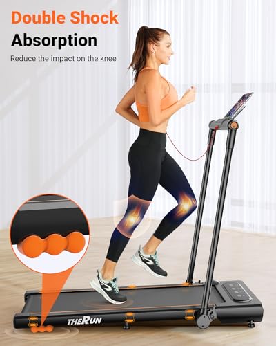 THERUN 2.5HP 2 in 1 Under Desk Walking Pad Treadmill with LED Touch Screen Y74546