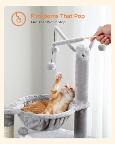 45-Inch Cat Tree with 2 Condos, Scratching Posts and Hammock F616