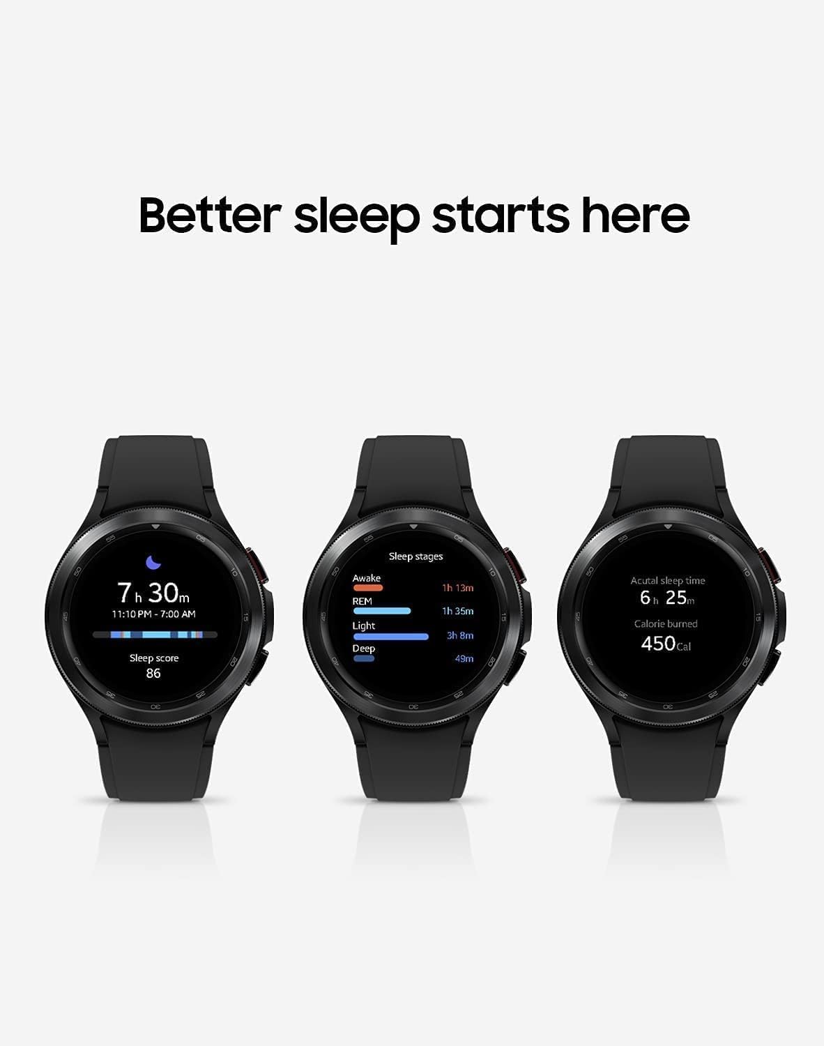 SAMSUNG Galaxy Watch 4 46 mm Smartwatch, ECG Monitor, GPS, US Version, Black W6661