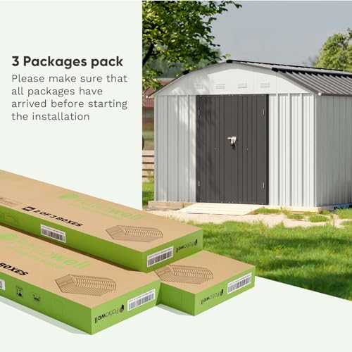 Patiowell 3 x 3 FT Outdoor Storage Shed with Sloping Roof, Grey F27529