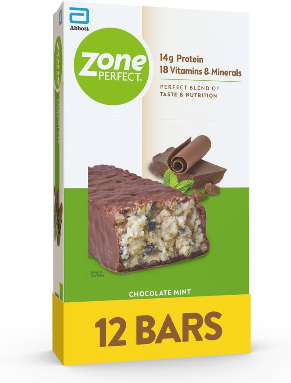 Zone Perfect All Natural Nutrition Bar, Chocolate Mint, 1.76-Ounce Bars in 12-Count Boxes (Pack of 2)