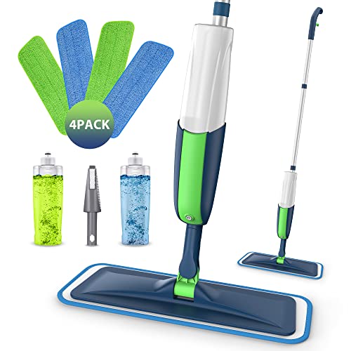 Microfiber Spray Mops for Hardwood Floor Cleaning - MEXERRIS Wet Jet Mops Dry Dust Mop with 3X Washable Pads fit for Swiffer Powermop Floor Mop Flat Mops for Wood Laminate Tile Vinyl Floor Cleaning