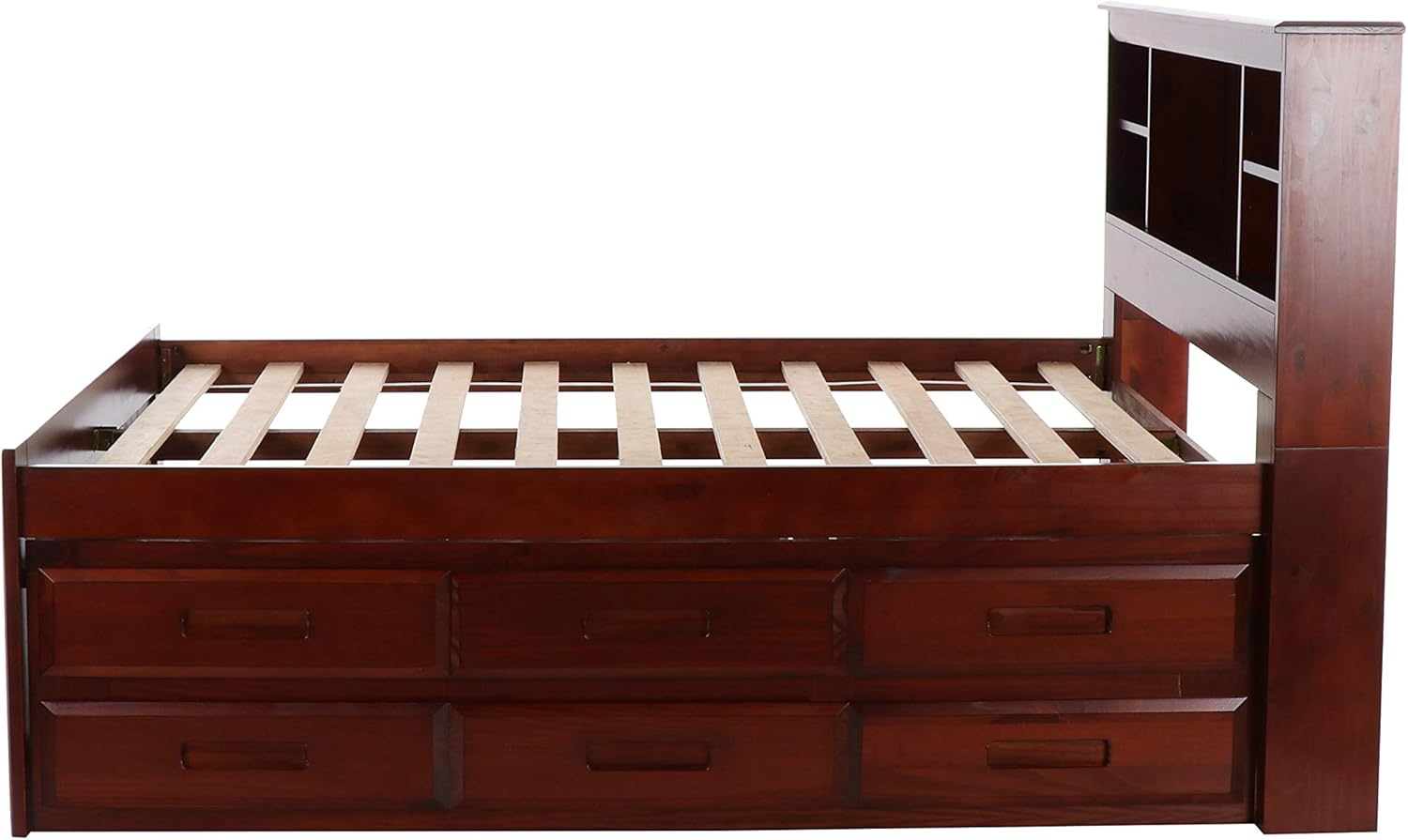 Discovery World Furniture Full Bookcase Bed with 6 Drawers Merlot D74380