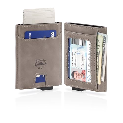 Stealth Mode Pop-Up Leather Wallet for Men - RFID Blocking Slim Napa Leather G6513