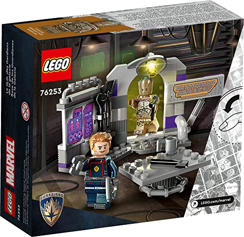 LEGO Marvel Guardians of The Galaxy Headquarters 76253 Building Toy Set with Groot and Star-Lord Minifigures L432