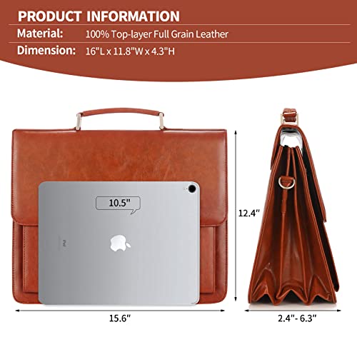 Jack&Chris Men's PU Leather Attache Briefcase Messenger Bag M859791