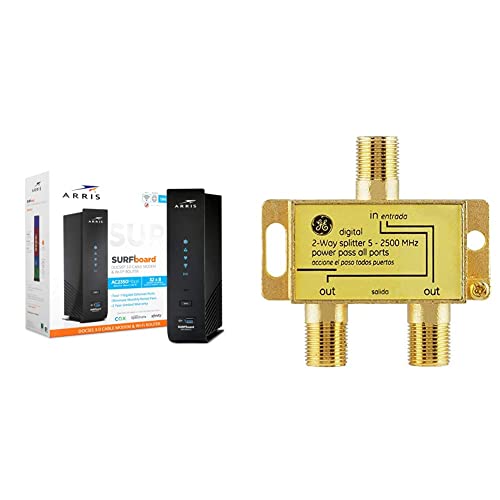 ARRIS SURFboard SBG7600AC2 DOCSIS 3.0 Cable Modem & AC2350 Wi-Fi Router , Approved for Comcast Xfinity, Cox, Charter Spectrum & more , Four 1 Gbps Ports , 800 Mbps Max Internet Speeds