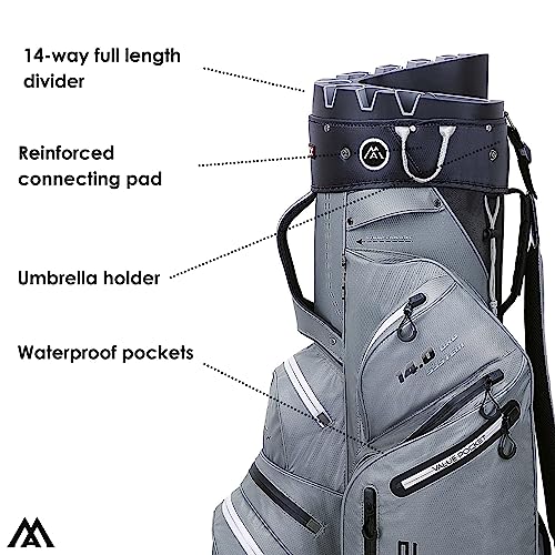 Big Max Dri Lite Silencio 2 Waterproof Golf Cart Bag with 14 Way Divider H2861