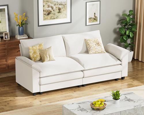 Homall 119" Modular Sectional Sofa with Reversible Ottoman, Light Grey V97154