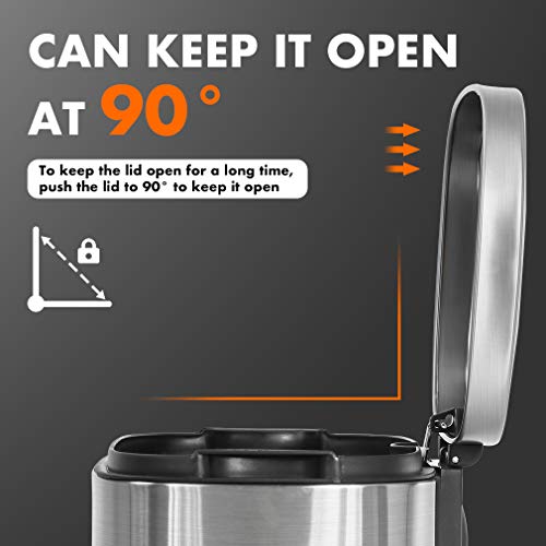 FDW Trash Can 60L Stainless Steel Step Trash Can with Inner Buckets X806667