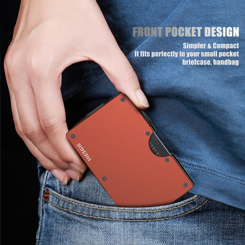 Minimalist Metal Wallet for Men with RFID Blocking and Removable Money Clip P954649