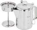 1.2L Outdoor 9 Cup Stainless Steel Percolator Coffee Pot Coffee Maker for Camping Home Kitchen