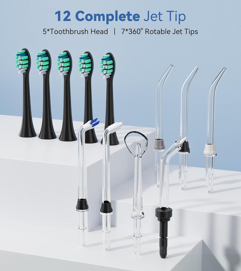 Water Flosser & Ultrasonic Electric Toothbrush Combo with 7 Jet Tips F18086