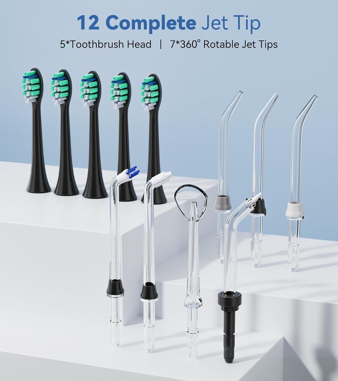 Water Flosser & Ultrasonic Electric Toothbrush Combo with 7 Jet Tips F18086