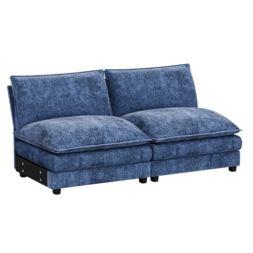 Homall 119" Modular Sectional Sofa with Reversible Ottoman, Light Grey V97154