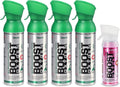 Boost Oxygen Canned 4 Portable 5 Liter Pure Natural Oxygen Canister Bottle with 1 Grapefruit Flavored Pocket Sized Canned Bottle Canister
